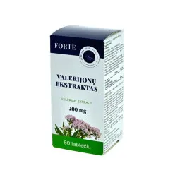 Vaistinis valerijonas forte 200 mg, 50 tablečių