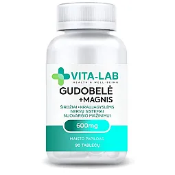 VITA-LAB gudobelė 600 mg + magnis 56 mg, 90 tablečių