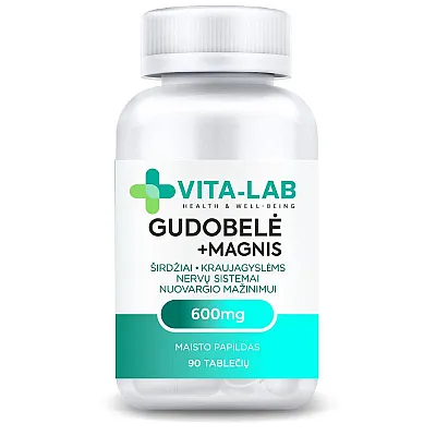 VITA-LAB gudobelė 600 mg + magnis 56 mg, 90 tablečių