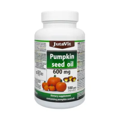 JutaVit moliūgų sėklų aliejus 600 mg, 100 kapsulių