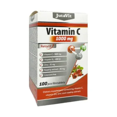 JutaVit vitaminas C + D3 + cinkas + erškėčių ekstraktas