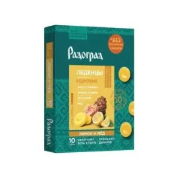 Radograd ledinukai gerklei su medumi ir citrina, 10 vnt.