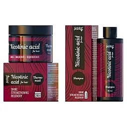 Nikotino rūgšties kompleksas plaukams (šampūnas ir kaukė)
