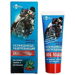 LekoPro Sila lošadi šildomasis-šaldomasis kremas kūnui, 75 ml