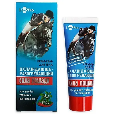 LekoPro Sila lošadi šildomasis-šaldomasis kremas kūnui, 75 ml