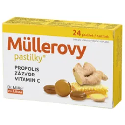 Dr. Muller pastilės gerklei su propoliu, imbieru, vit. C, 24 pastilės