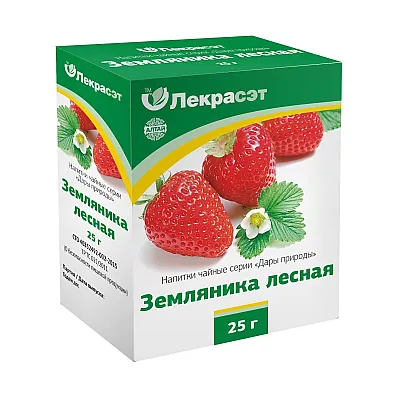 Lekraset žolelių arbata „Žemuogių lapai“, 25 g