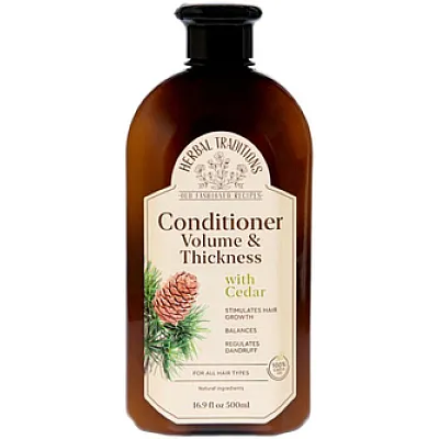 Herbal traditions kondicionierius plaukams su kedru, suteikiantis apimties ir tvirtumo plaukams, 500 ml 