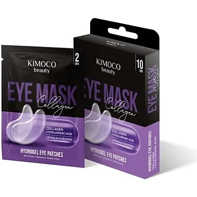 Kimoco beauty hidrogeliniai paakių padeliai su kolagenu ir hialurono rūgštimi, 10 vnt.
