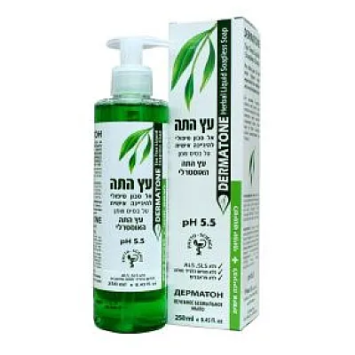 Dermatone gydomasis skystas muilas su arbatmedžio ekstraktu, veidui ir kūnui, 250 ml