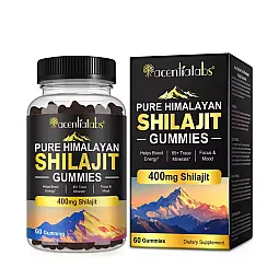 Himalajų šiladžito guminukai energijai padidinti vyrams ir moterims, praturtinti daugiau nei 85 mikroelementais, 100 % natūralūs, 60 vnt