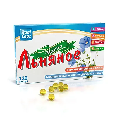 Linų sėmenų aliejus, 120 kapsulių