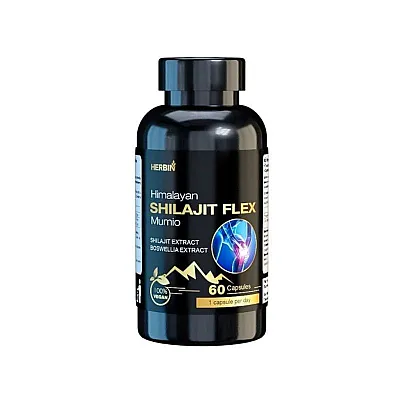 Herbin mumio maisto papildas sąnariams himalayan shilajit flex, 60 kapsulių