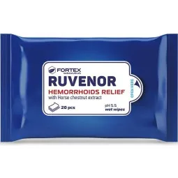 Ruvenor drėgnos servetėlės ​​nuo hemorojaus, 20 vnt