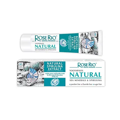 Natūrali  dantų pasta su spirulina, be fluoro, 65 ml