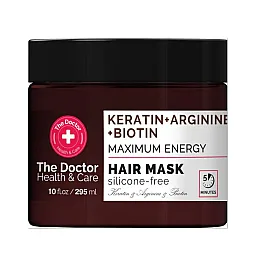 The doctor maksimalia energija suteikianti plaukų kaukė keratinas + argininas + biotinas, 295 ml
