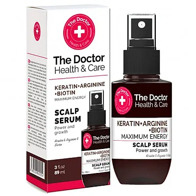 The doctor maksimali energija galvos odos serumas keratinas + argininas + biotinas, 89 ml