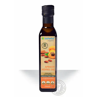 Bioherba abrikosų kauliukų aliejus šalto spaudimo, 250 ml
