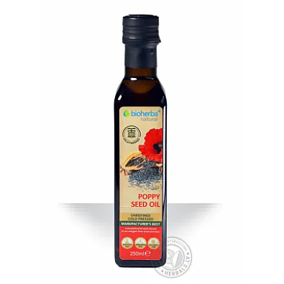 Bioherba aguonų sėklų aliejus šalto spaudimo, 250ml