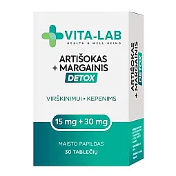 Vita-lab detox maisto papildas artišokas ir margainis, 30 tablečių
