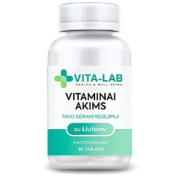 Vita-lab akims maisto papildas su liuteinu + mėlynių ekstraktu, 90 tablečių
