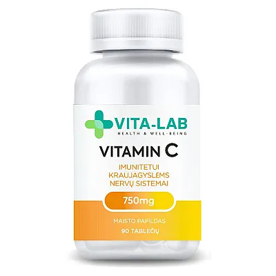 Vita-lab maisto papildas vitaminas C 750 mg, 90 tablečių