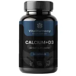 Vitalharmony kalcis + D3, 90 kapsulių