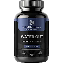 Vitalharmony water out dilgėlių + kiaulpienių + artišokų lapų + asiūklio + guaranos ekstraktai, 90 kapsulių
