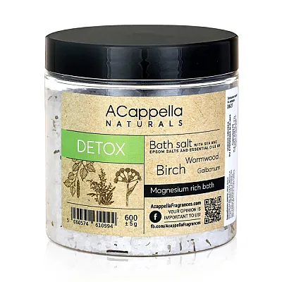 Acappella naturals „Detox“ detoksikuojanti vonios druska, 600 g