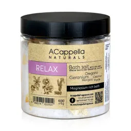 Acappella naturals „Relax“ atpalaiduojanti vonios druska, 600 g 