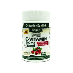 JutaVit vitaminas C + D3 + cinkas + erškėtis, 45 tabletės
