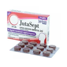 Jutasept braškių, šilkmedžių ir mentolio skonio, 24 pastilės