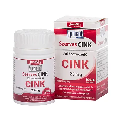 JutaVit organinis cinkas 25 mg, 100 tablečių