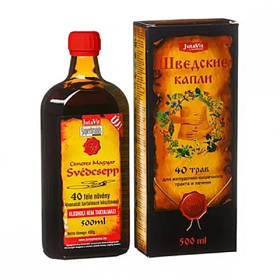 JutaVit švediški lašai su 40 žolelių ekstraktais, 500 ml
