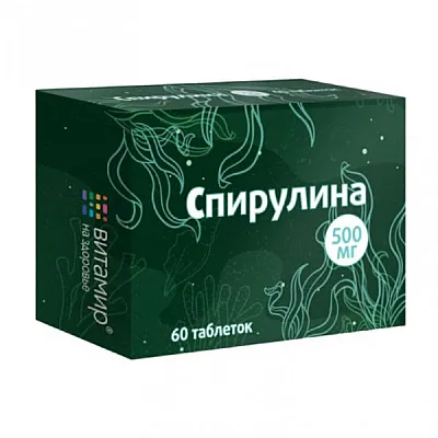 Vitamir spirulina 500 mg, 60 tablečių