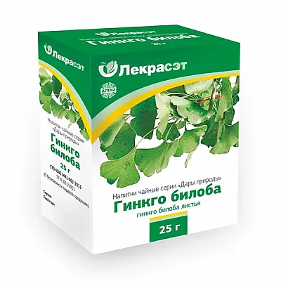 Lekraset žolelių arbata „Ginkmedžių lapai“, 25 g