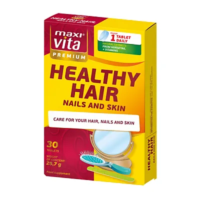 MaxiVita premium plaukai, nagai, oda, 30 tablečių