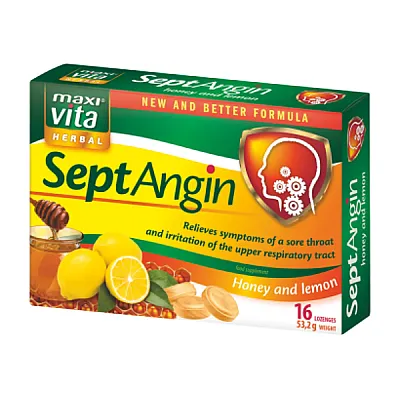 MaxiVita septangin su medumi ir citrina, 16 ledinukų