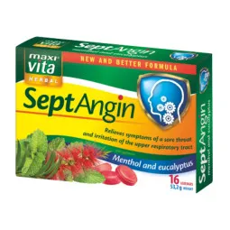MaxiVita septangin su mentoliu ir eukaliptu, 16 ledinukų