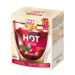 MaxiVita karštas gėrimas su spanguolių ekstraktu, 10 pakelių