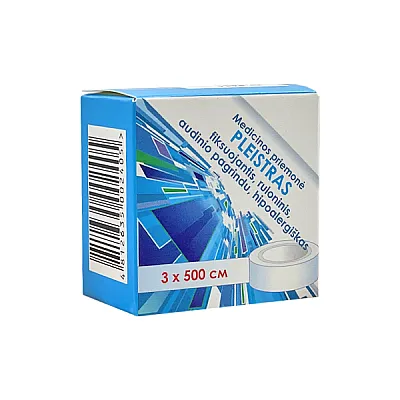 Pleistras rulonėlyje hipoalergiškas, 3x500 cm