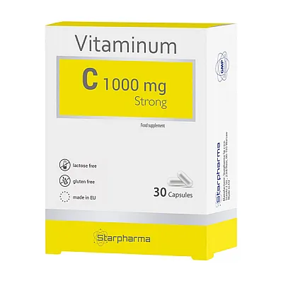 Starpharma vitaminas C 1000 mg strong, 30 kapsulių