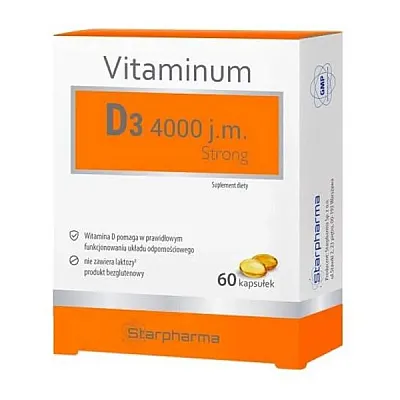 Starpharma vitaminum D3 4000 TV strong, 60 kapsulių
