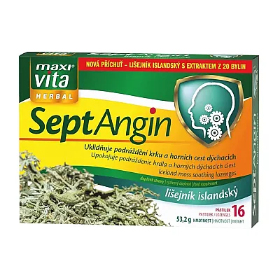MaxiVita septangin su islandine kerpe ir 20 žolelių mišiniu, 16 ledinukų