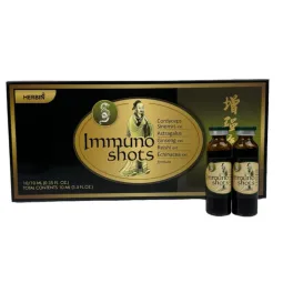 Immuno shots kordicepsas + kulkšnė + ženšenis + reishi + ežiuolė, 10 buteliukų