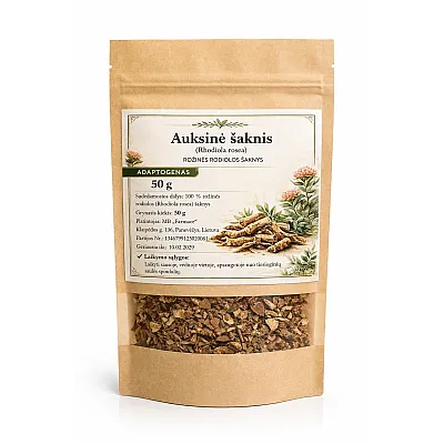 Auksinė šaknis (rhodiola rosea) rožinės rodiolos šaknys, 50 g