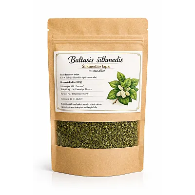 Baltojo šilkmedžio (Morus alba) lapai, 50 g