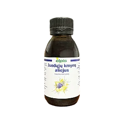 Juodųjų kmynų (Juodgrūdės) aliejus Elpis, nerafinuotas, šalto spaudimo, 100 ml