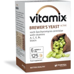 Vitamix Alaus mielės, vitaminai C, E, B1, A, biotinas, 125 tabletės