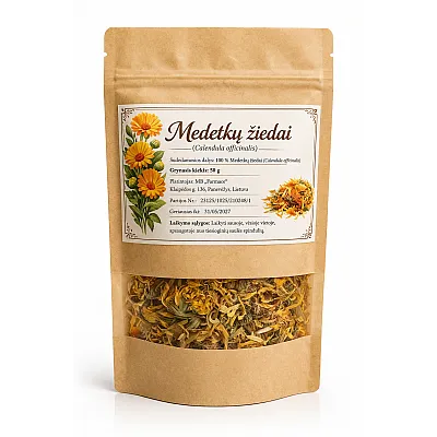Medetkų žiedai (Calendula officinalis), 50 g